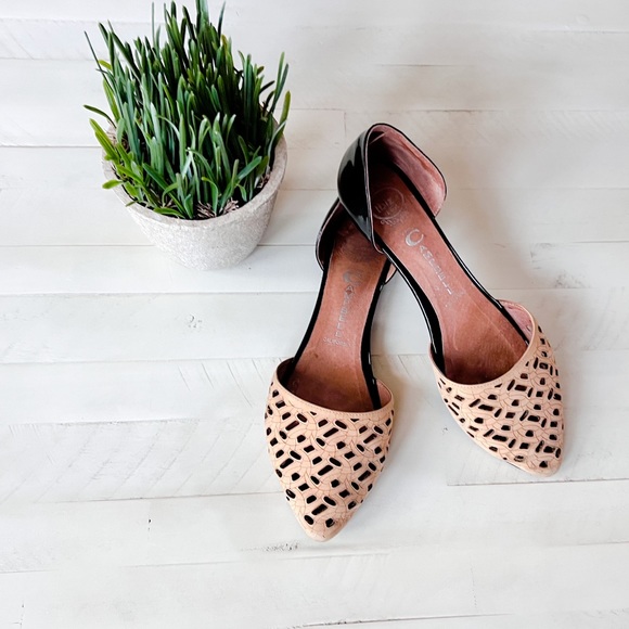 Jeffrey Campbell Ibiza Last D’orsay Boho Cutout Leather Flats Size 9 - Picture 2 of 14